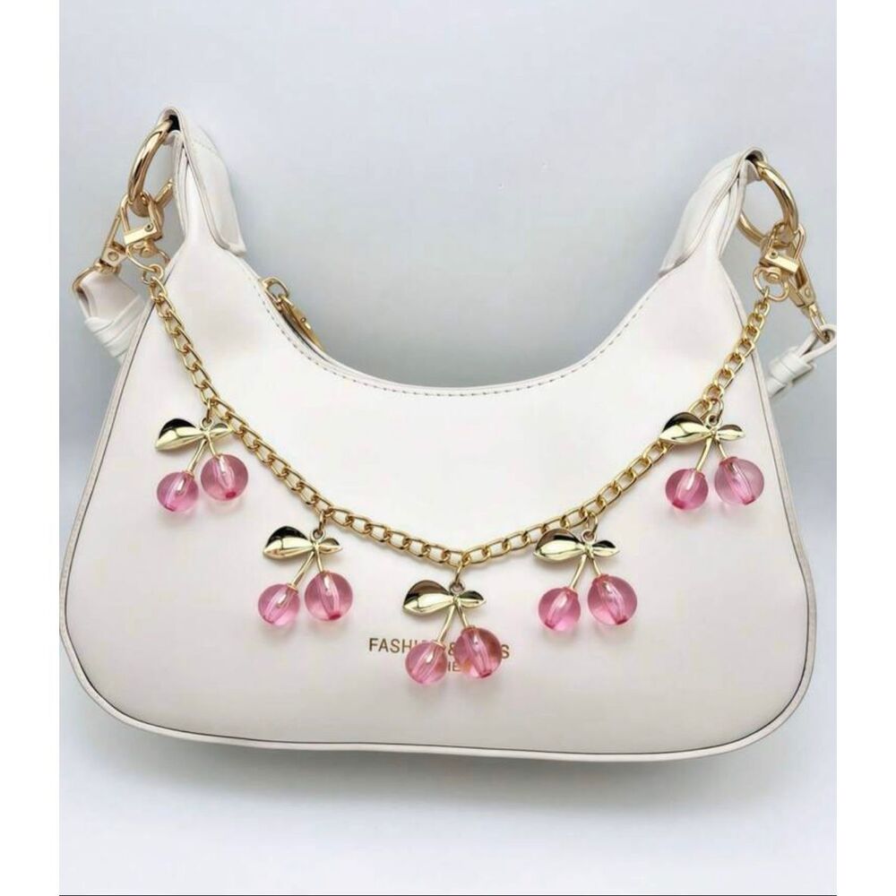 Pink cherry purse chain